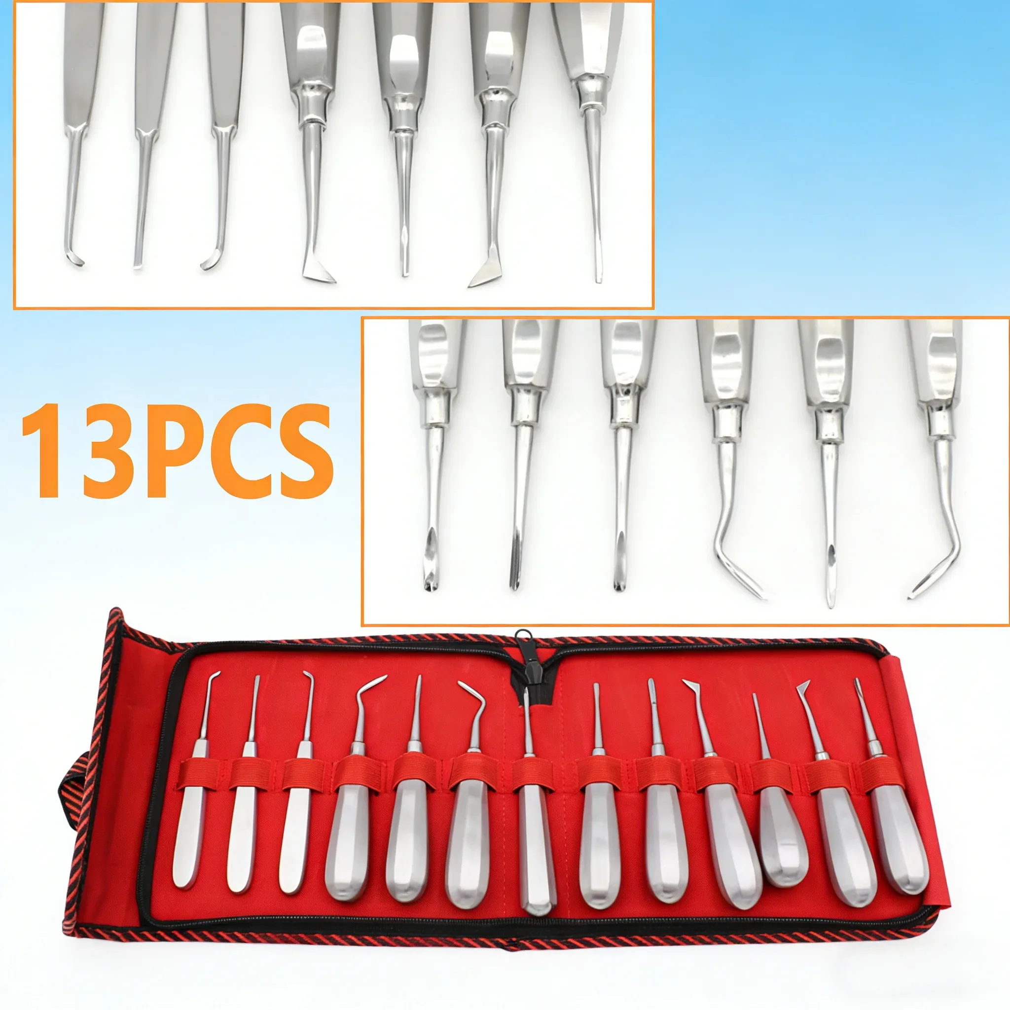 Professional 13Pcs Minimally Invasive Dental Extraction Kit Stainless Steel Straight & Curved Oral Care Instruments
Professional 13Pcs Minimally Invasive Dental Extraction Kit Stainless Steel Straight & Curved Oral Care Instruments