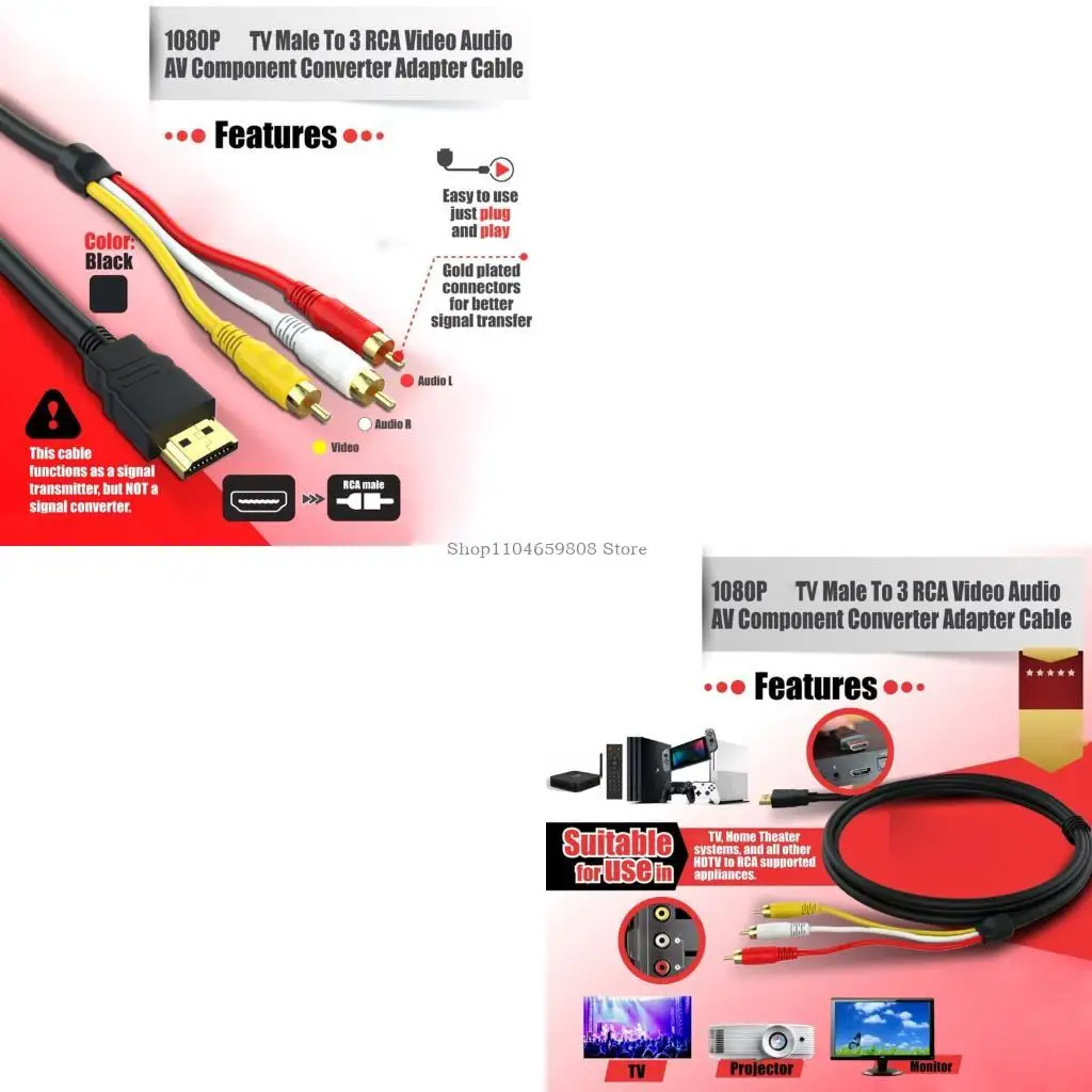 High Resolution AV to 3RCA Cable for PC / Laptop to HDTV Directly AV Cable
High Resolution AV to 3RCA Cable for PC / Laptop to HDTV Directly AV Cable