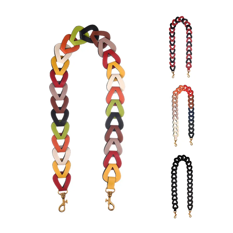 Triangle Hollow Chain Strap for Shoulder bags leather Candy Color Wide handle Brass hanger Belt Straps for Crossbody Women Bag
Triangle Hollow Chain Strap for Shoulder bags leather Candy Color Wide handle Brass hanger Belt Straps for Crossbody Women Bag