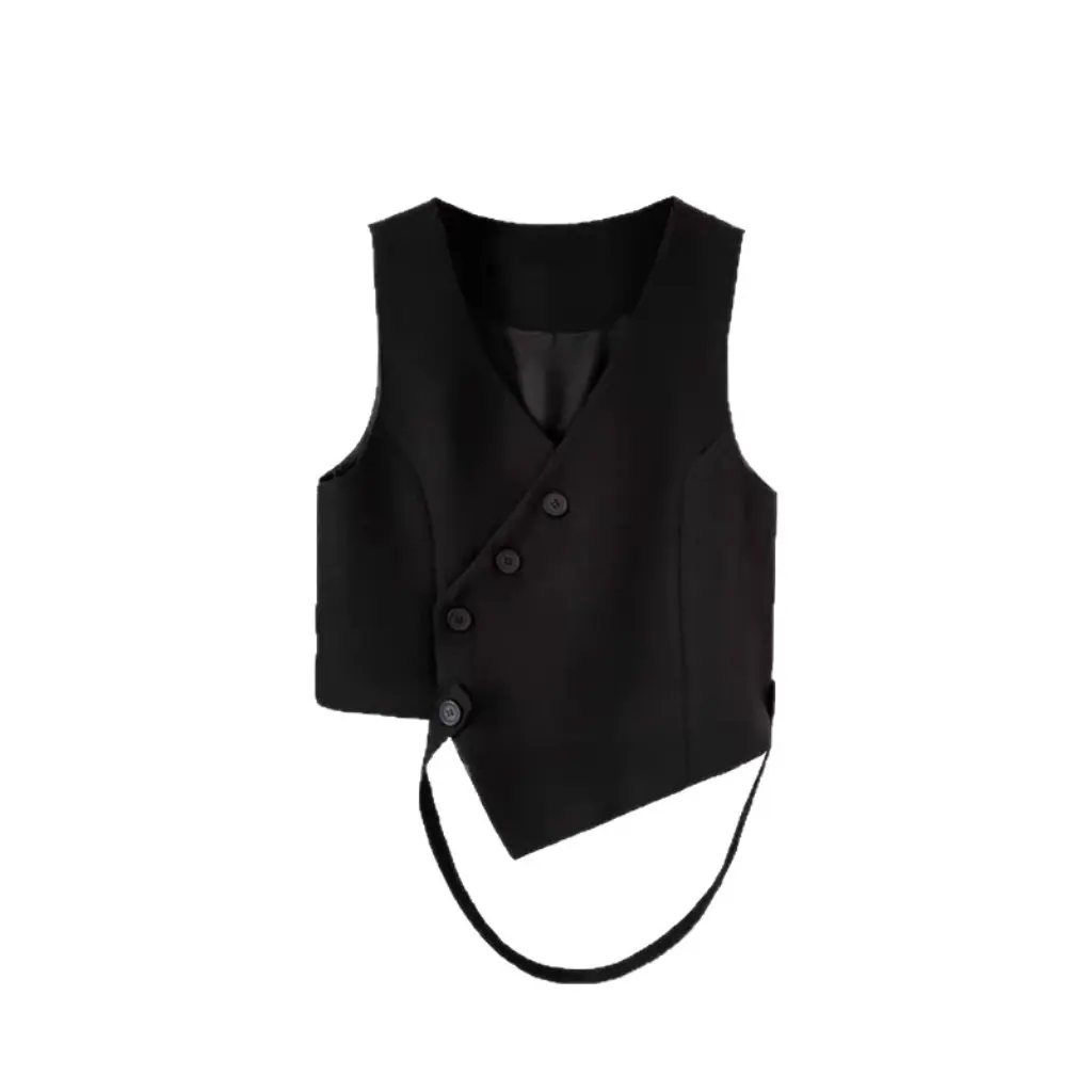 Women's Black Irregular Small Suit Vest Fashionable Thin Summer Outer Wear Short Top
Women's Black Irregular Small Suit Vest Fashionable Thin Summer Outer Wear Short Top