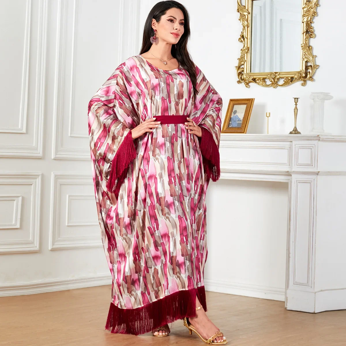 Eid Djellaba Ramadan Abaya Tassel Kaftan Women Bat Sleeve Muslim Dress Turkey Caftan Kebaya Morocco Femme Robe Islam Jalabiya
Eid Djellaba Ramadan Abaya Tassel Kaftan Women Bat Sleeve Muslim Dress Turkey Caftan Kebaya Morocco Femme Robe Islam Jalabiya