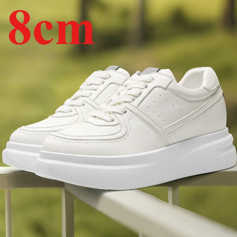 White Shoes for Women's 8cm Height-increasing Casual Sneakers Genuine Leather Breathable, Lightweight Thick Soled Elevator Shoes
White Shoes for Women's 8cm Height-increasing Casual Sneakers Genuine Leather Breathable, Lightweight Thick Soled Elevator Shoes
