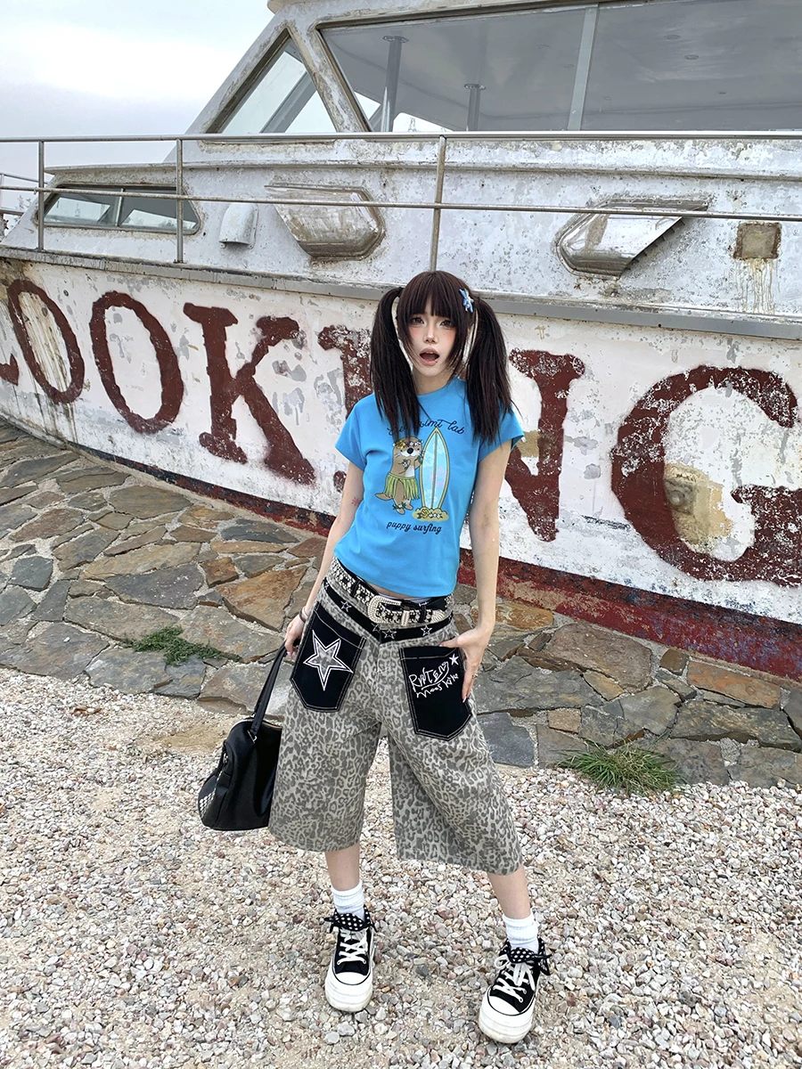 Cartoon Print Short Sleeve T-Shirt Women's Summer New Style American Retro Spicy Girl Slim Fit Short Length Trendy Top
Cartoon Print Short Sleeve T-Shirt Women's Summer New Style American Retro Spicy Girl Slim Fit Short Length Trendy Top