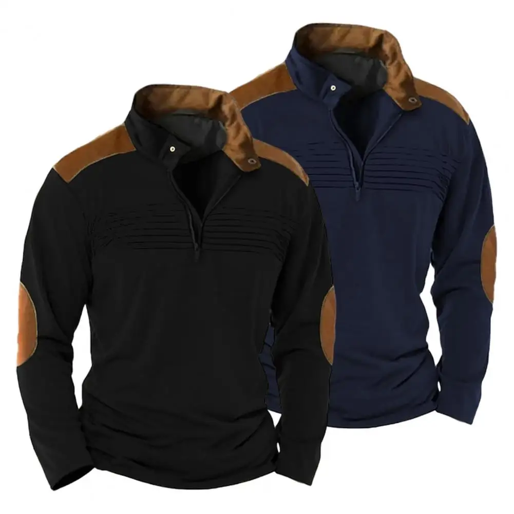 Simple Design Men Sweatshirt Retro Zipper Stand Collar Men's Sweatshirt with Color Matching Patchwork Soft Breathable for Fall
Simple Design Men Sweatshirt Retro Zipper Stand Collar Men's Sweatshirt with Color Matching Patchwork Soft Breathable for Fall