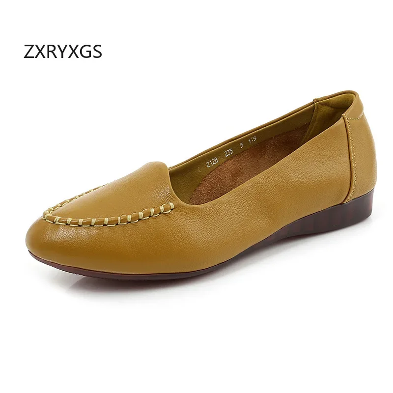 ZXRYXGS Top Layer Cowhide Pointed Toe Shallow Mouth Women Leather Shoes Flat Large Size Work Banquet Wedding Drive Flats 2025
ZXRYXGS Top Layer Cowhide Pointed Toe Shallow Mouth Women Leather Shoes Flat Large Size Work Banquet Wedding Drive Flats 2025