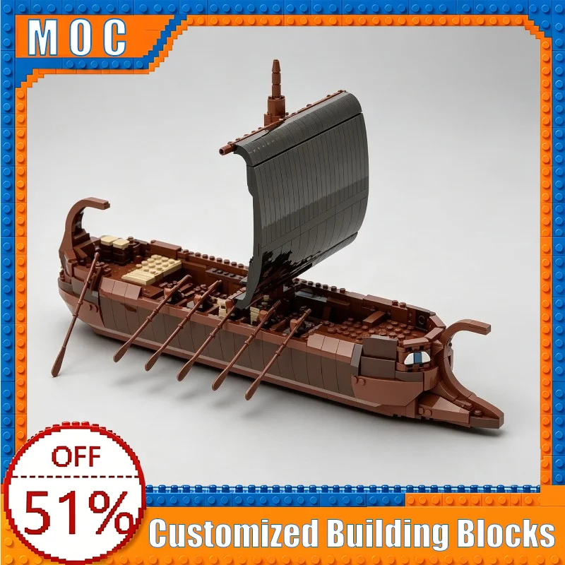 922 Parts Ancient Greek War Ship Model Creative Building Blocks MOC Assembly Educational Toy Collection Display Birthday Gifts
922 Parts Ancient Greek War Ship Model Creative Building Blocks MOC Assembly Educational Toy Collection Display Birthday Gifts
