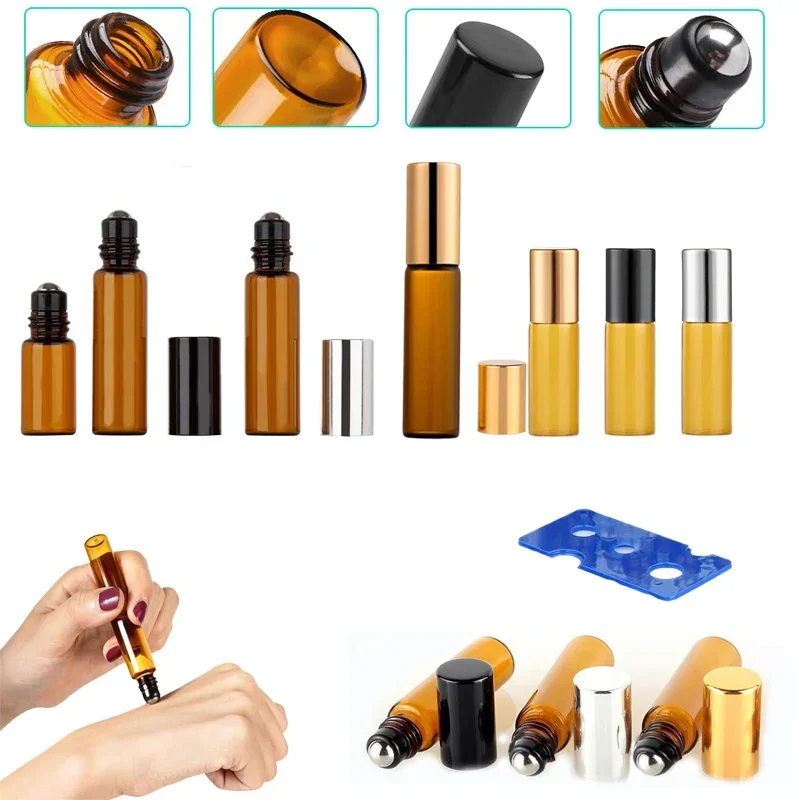 30Pcs Empty 1/2/3/5ml/10ml Amber Glass Steel Roller Balls Bottles Roll-on Aromatherapy Vials Portable Essential Oil Containers
30Pcs Empty 1/2/3/5ml/10ml Amber Glass Steel Roller Balls Bottles Roll-on Aromatherapy Vials Portable Essential Oil Containers