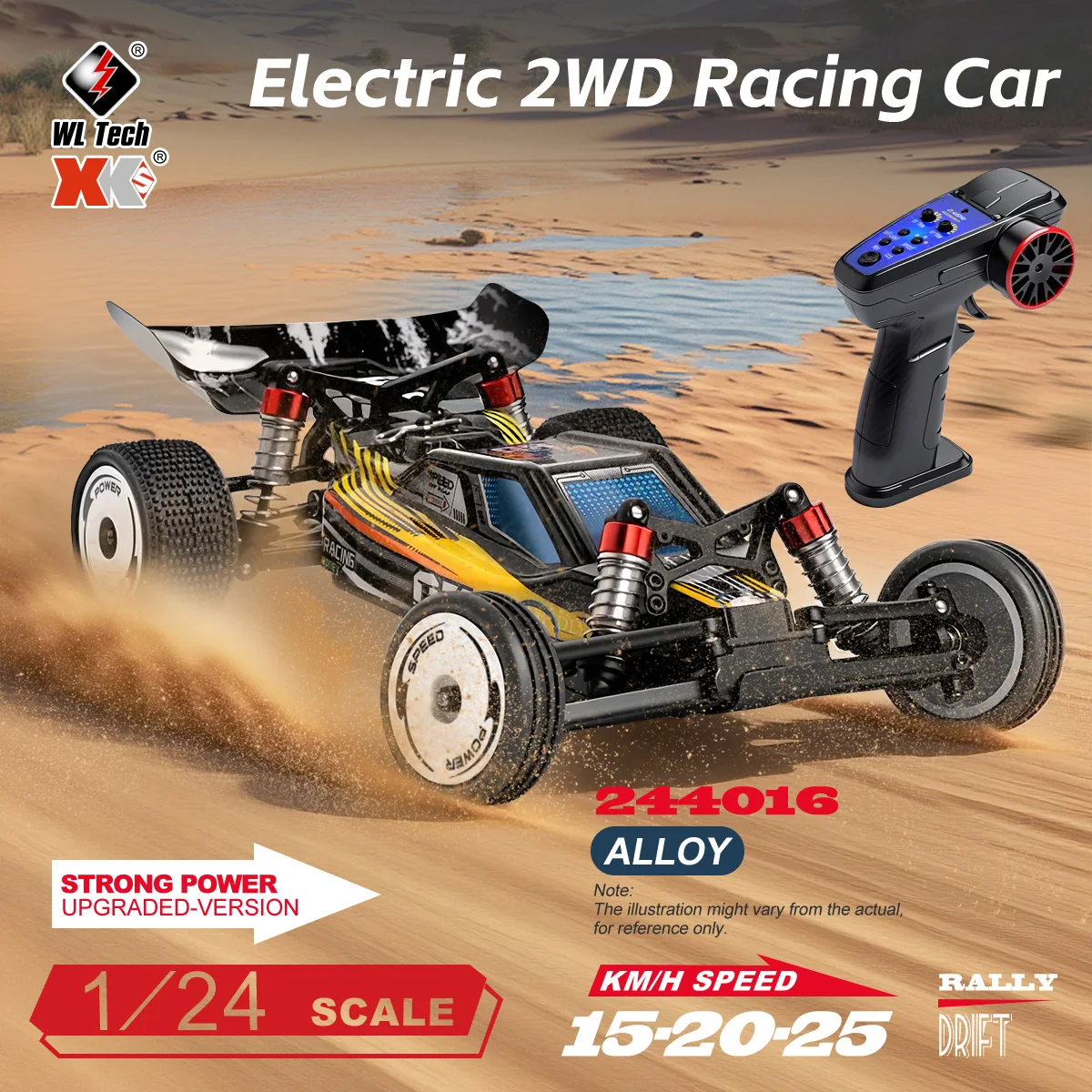 Weili's New 244016 Remote Control RC High-Speed Car 1:24 Electric Two-Wheel Drive Full Proportion Drift Mosquito Car Racing Car
Weili's New 244016 Remote Control RC High-Speed Car 1:24 Electric Two-Wheel Drive Full Proportion Drift Mosquito Car Racing Car