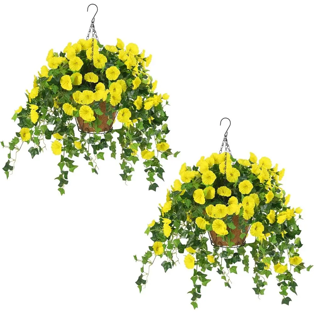 2 Pack Artificial Hanging Baskets with Flowers, Outdoor Hanging Plants, Urn Fillers, Ideal for Summer Outdoor Decoration (Yellow
2 Pack Artificial Hanging Baskets with Flowers, Outdoor Hanging Plants, Urn Fillers, Ideal for Summer Outdoor Decoration (Yellow