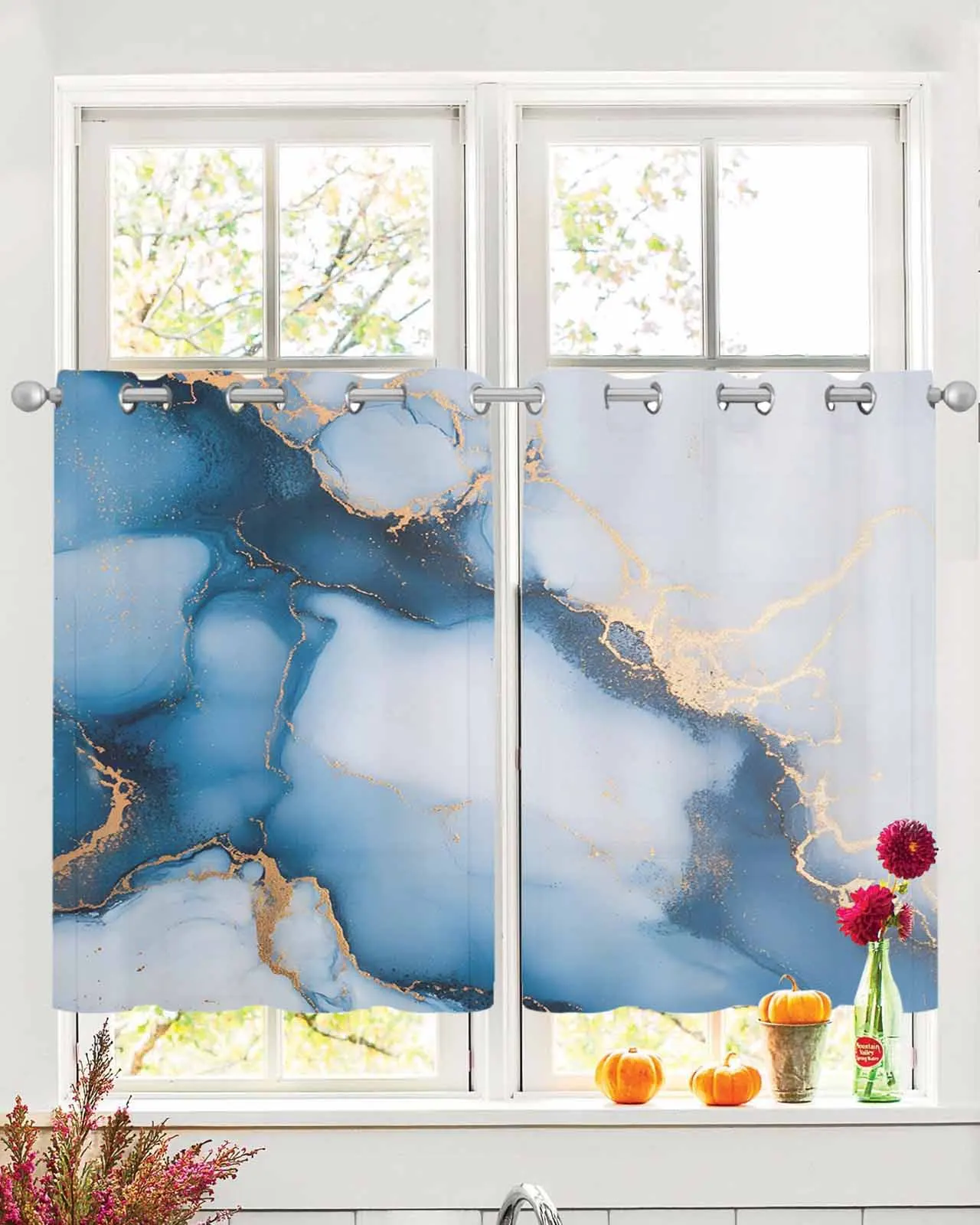 2pcs Tulle Window Curtains Modernism Abstract Bronzing Bule Marbling for Living Room Bedroom Chiffon Sheer Voile Window Curtain
2pcs Tulle Window Curtains Modernism Abstract Bronzing Bule Marbling for Living Room Bedroom Chiffon Sheer Voile Window Curtain