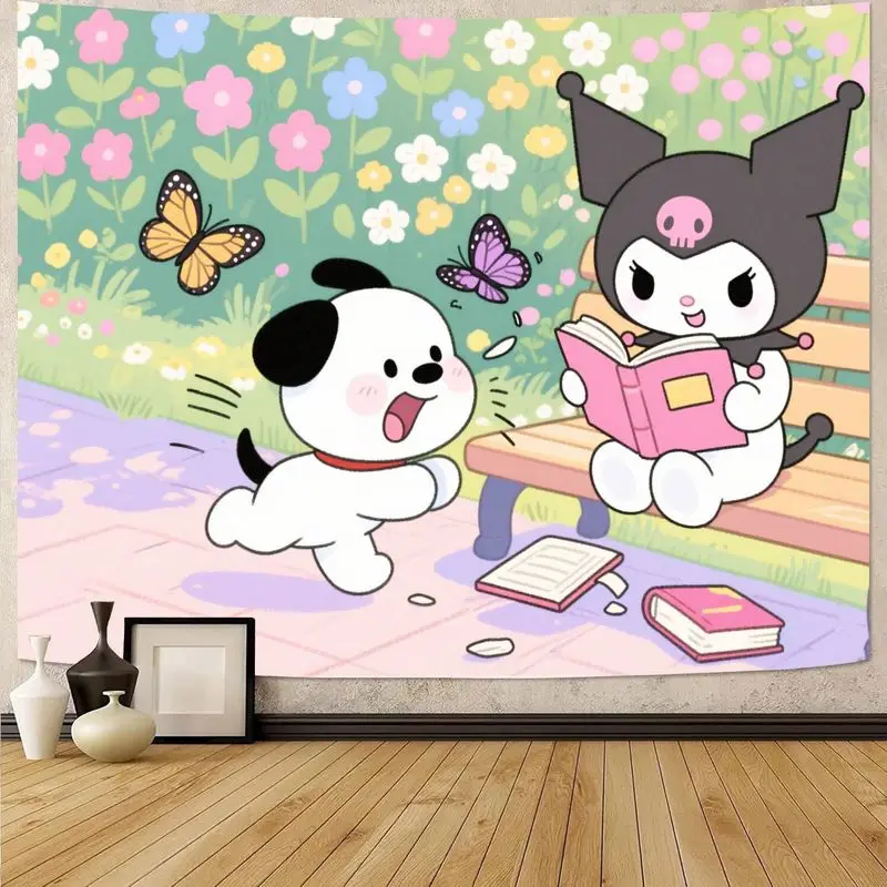 1 шт. гобелен Sanrio Kuromi & Pochacco, настенное искусство Kawaii Pastel Flower Garden, эстетический декор комнаты из полиэстера, милый подарок для девочки
1 шт. гобелен Sanrio Kuromi & Pochacco, настенное искусство Kawaii Pastel Flower Garden, эстетический декор комнаты из полиэстера, милый подарок для девочки