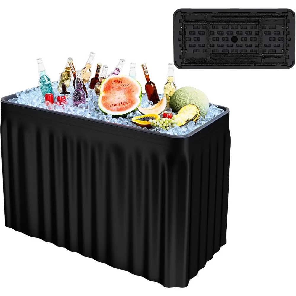 4 Foot Ice Cooler Table, Folding Buffet Cold Food Keeper w/Removable Matching Skirt & Drain Plug, Portable Patio Outdoor Chilli
4 Foot Ice Cooler Table, Folding Buffet Cold Food Keeper w/Removable Matching Skirt & Drain Plug, Portable Patio Outdoor Chilli