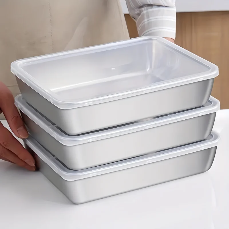 5pcs Kitchen Food Grade 316 Stainless Steel Vegetable Dish Rectangular With Lid Towel Tray Refrigerator Food Preservation Box
5pcs Kitchen Food Grade 316 Stainless Steel Vegetable Dish Rectangular With Lid Towel Tray Refrigerator Food Preservation Box