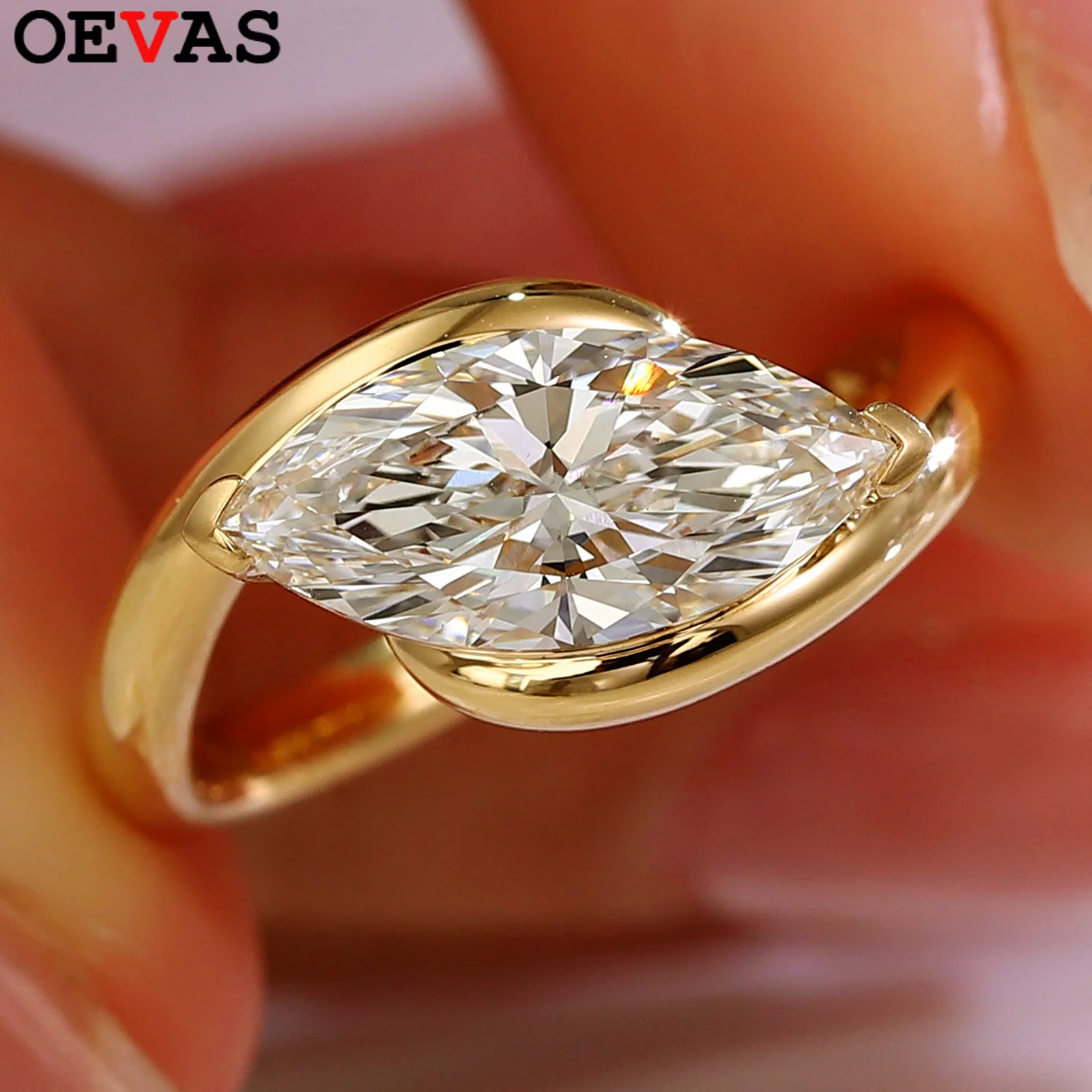 Кольцо OEVAS с муассанитом огранки маркизы 1 карат 2 карата для женщин и мужчин, стерлинговое серебро S925, позолоченное 18 карат, обручальное кольцо, ювелирные изделия
Кольцо OEVAS с муассанитом огранки маркизы 1 карат 2 карата для женщин и мужчин, стерлинговое серебро S925, позолоченное 18 карат, обручальное кольцо, ювелирные изделия