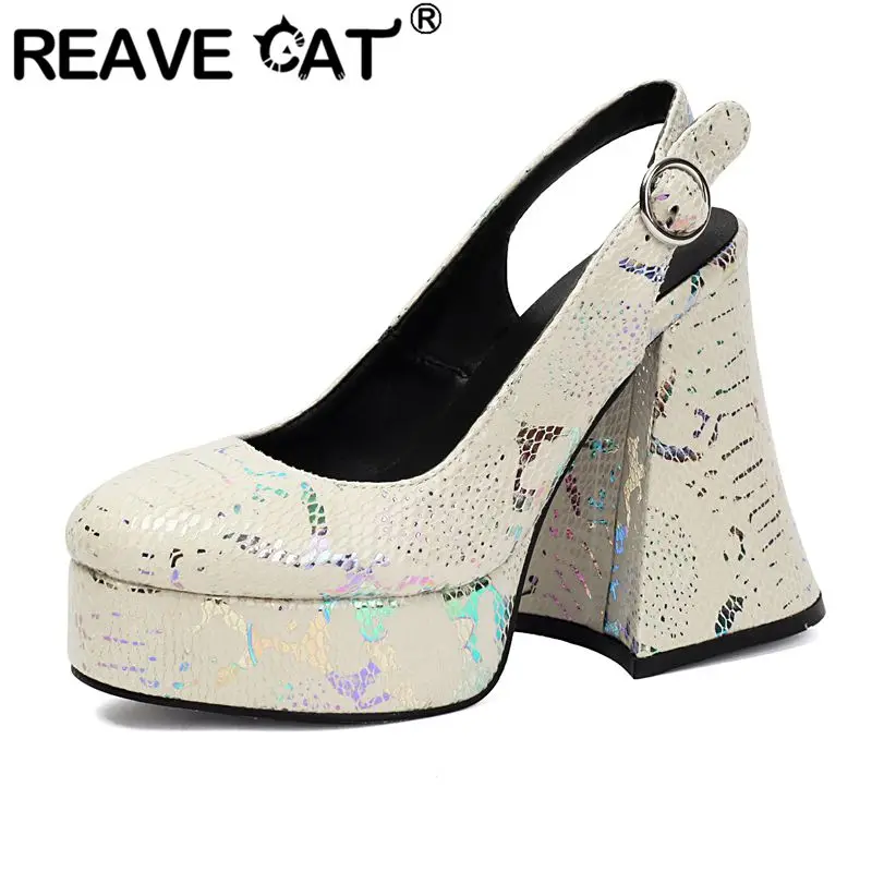 REAVE CAT Beige Sexy Women Sandals Round Toe 12.5cm Block Heels 3.5cm Platform Back Buckle Strap Mixed Color Plus Size 41 42 43
REAVE CAT Beige Sexy Women Sandals Round Toe 12.5cm Block Heels 3.5cm Platform Back Buckle Strap Mixed Color Plus Size 41 42 43