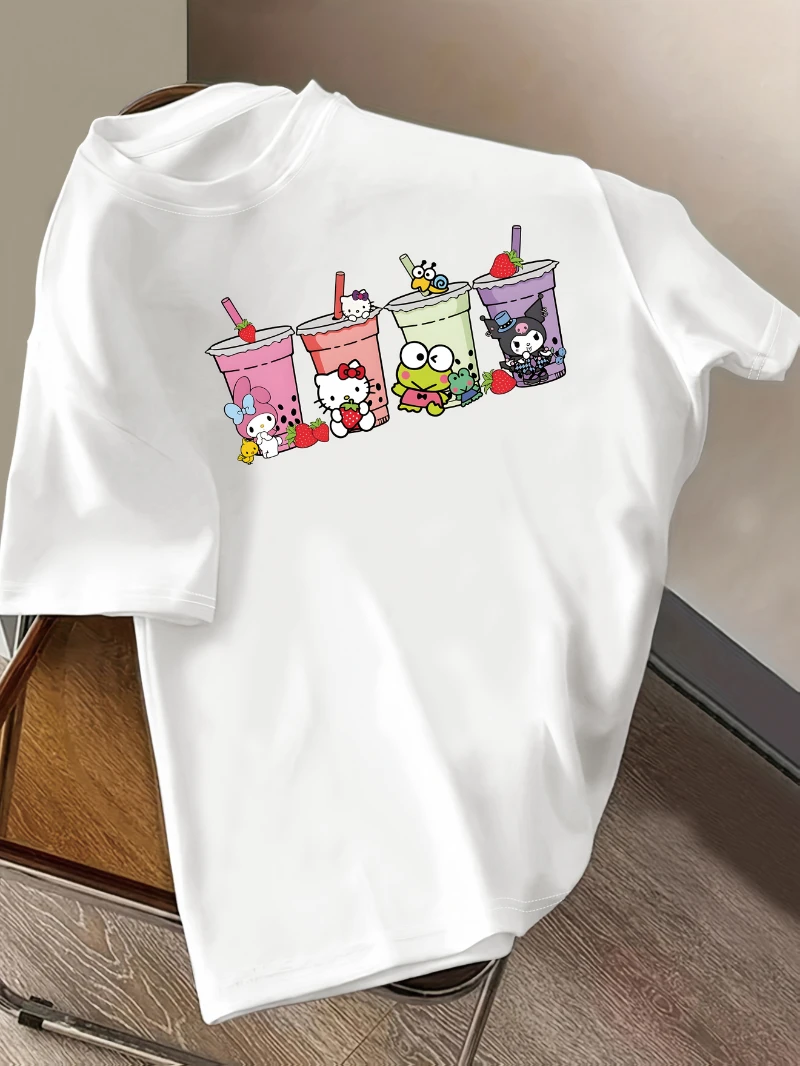 Sanrio Milk Tea Pattern Printed Women's Summer&Daily Leisure Vacation Spring Summer Autumn Loose Short Sleeved T-shirt
Sanrio Milk Tea Pattern Printed Women's Summer&Daily Leisure Vacation Spring Summer Autumn Loose Short Sleeved T-shirt