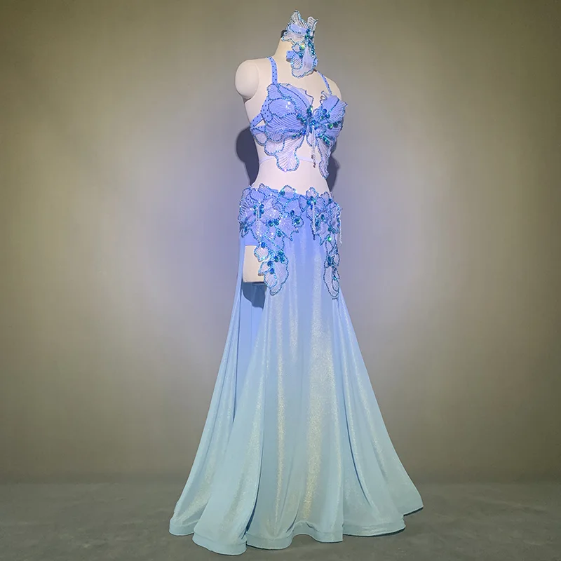 Belly Dance Customized Rhinestone Bra Mesh Patchwork Skirt Set Women Oriental Indian Drum Dance Group Competition Stage Costume
Belly Dance Customized Rhinestone Bra Mesh Patchwork Skirt Set Women Oriental Indian Drum Dance Group Competition Stage Costume