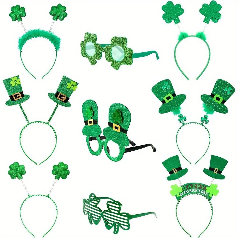 PESENAR Patrick's Day Headband and Glasses Set Patrick's Day Shamrock Headband Shamrock Glasses
PESENAR Patrick's Day Headband and Glasses Set Patrick's Day Shamrock Headband Shamrock Glasses