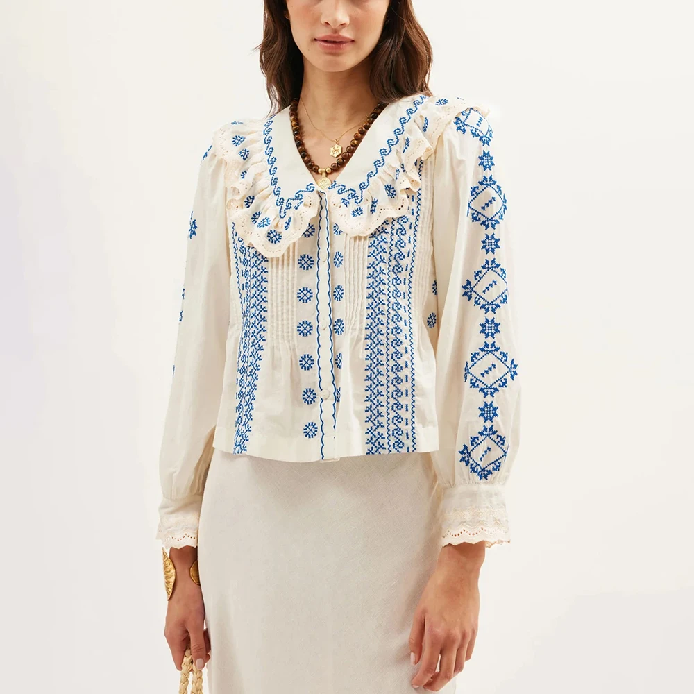 Lace Patchwork Embroidery Shirt Women Autumn Winter Long Sleeve Loose Elegant Blouses Shirts Lady Fashion Shirts Tops 2026
Lace Patchwork Embroidery Shirt Women Autumn Winter Long Sleeve Loose Elegant Blouses Shirts Lady Fashion Shirts Tops 2026