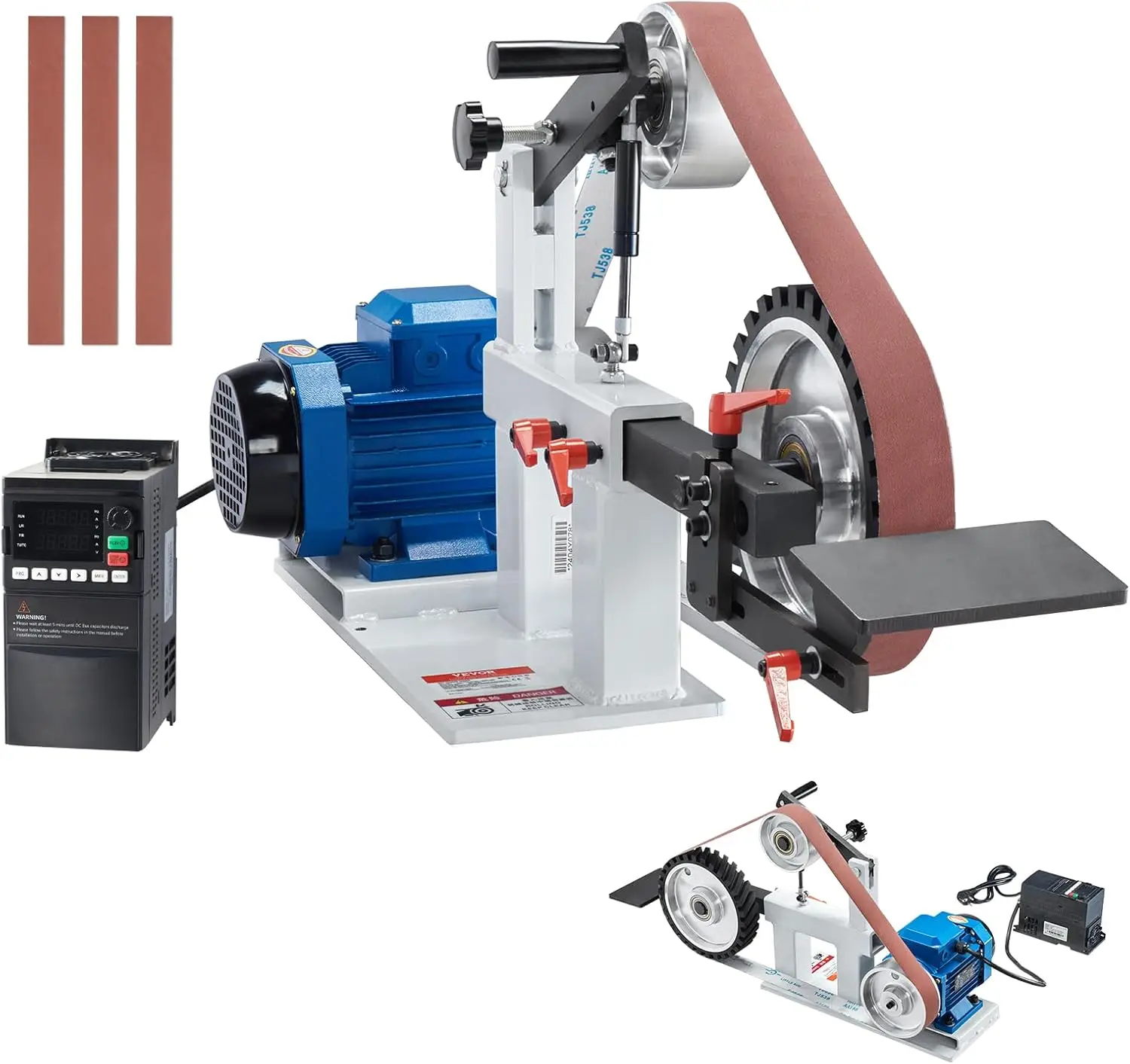 Belt Grinder Sander, 72 x 2-Inch Variable Speed Belt Polisher with VFD, 1500W 2HP Polishing Grinding Machine with 3 Grinding Mou
Belt Grinder Sander, 72 x 2-Inch Variable Speed Belt Polisher with VFD, 1500W 2HP Polishing Grinding Machine with 3 Grinding Mou