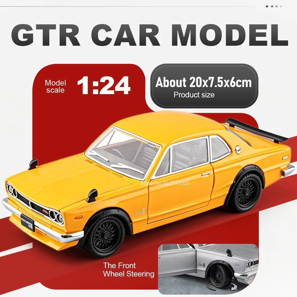 1:24 Scale GTR R34 Car Model Toy Doors Opened Sound Light Models Shock Absorption Front Wheel Steer Vehicle for Boy Holiday Gift
1:24 Scale GTR R34 Car Model Toy Doors Opened Sound Light Models Shock Absorption Front Wheel Steer Vehicle for Boy Holiday Gift