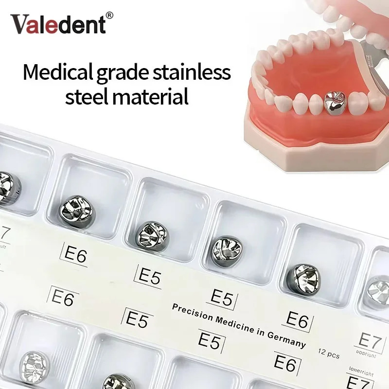 12Pcs/Box Dental Crowns Preformed Stainless Steel Temporary Crowns Metal Adult/Kids Sizes Dentistry Orthodontic Material Tools
12Pcs/Box Dental Crowns Preformed Stainless Steel Temporary Crowns Metal Adult/Kids Sizes Dentistry Orthodontic Material Tools