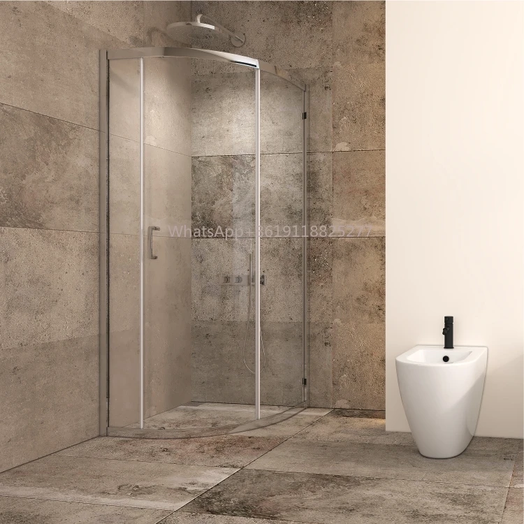 bath shower enclosure room cabin Arc corner sliding shower door with 6mm clear glass shower room Chrome alum
bath shower enclosure room cabin Arc corner sliding shower door with 6mm clear glass shower room Chrome alum