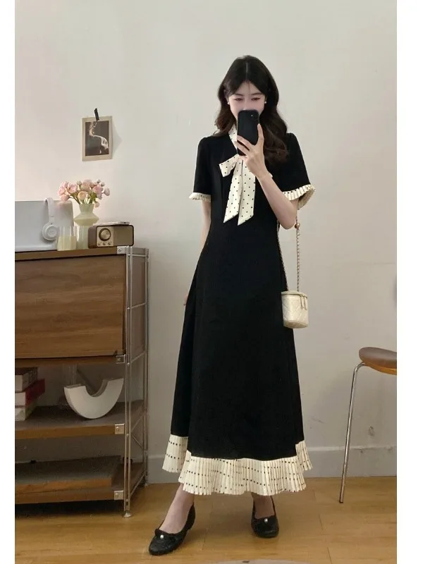 plus Size Women's Vintage Hepburn Polka Dot Dress with Bow Tie Waist High Waist Splice Long Summer New Style Elegant Dress
plus Size Women's Vintage Hepburn Polka Dot Dress with Bow Tie Waist High Waist Splice Long Summer New Style Elegant Dress