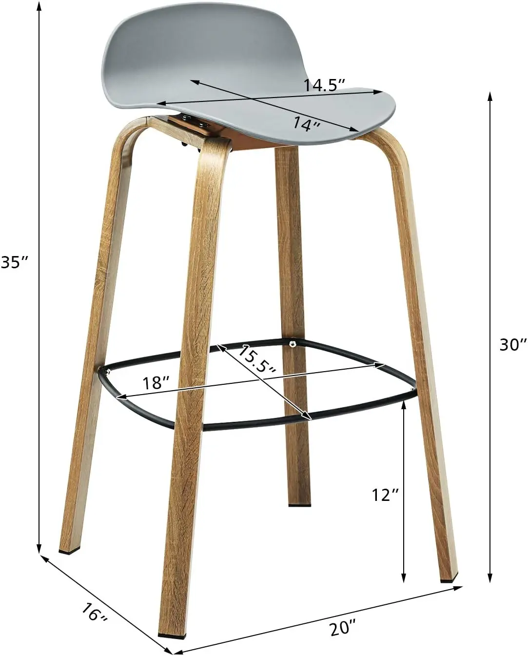 Costway Set Of 2 Grey Metal Bar Stools, 30-Inch Height, Modern Minimalist Design With Footrest And Low Backrest, Ideal For Pub,
Costway Set Of 2 Grey Metal Bar Stools, 30-Inch Height, Modern Minimalist Design With Footrest And Low Backrest, Ideal For Pub,