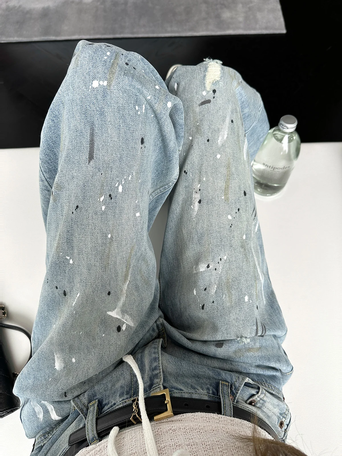 Retro Biker Bet Loose Wide Leg Jeans Women's Casual Paint Splatter Denim Pants Long Trousers Autumn Faion Ladies' Jeans
Retro Biker Bet Loose Wide Leg Jeans Women's Casual Paint Splatter Denim Pants Long Trousers Autumn Faion Ladies' Jeans