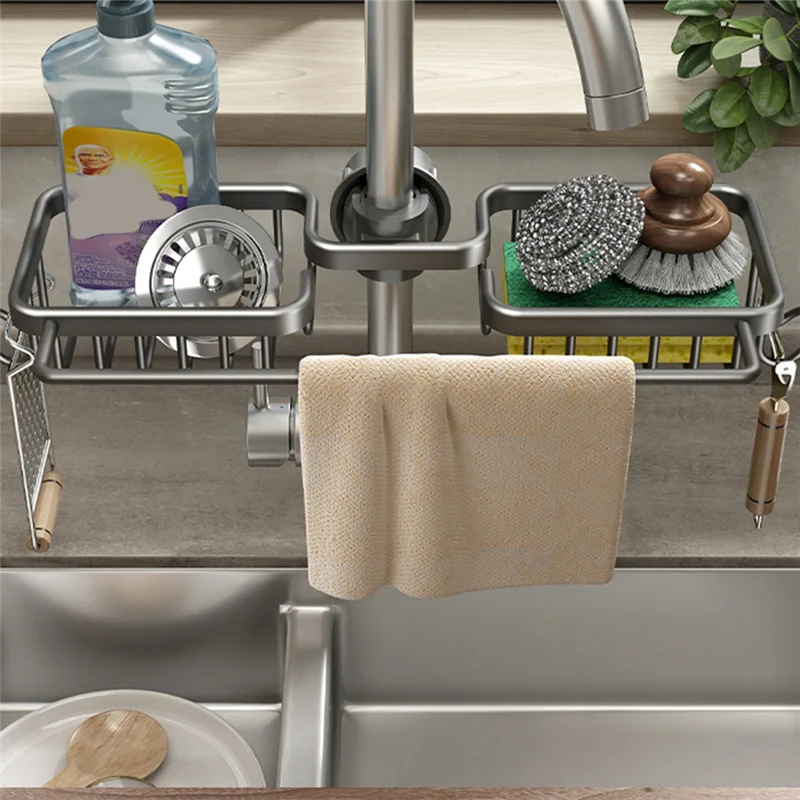A67M-Kitchen Space Aluminum Sink Drain Rack Sponge Storage Faucet Holder Soap Drainer Shelf Basket Organizer
A67M-Kitchen Space Aluminum Sink Drain Rack Sponge Storage Faucet Holder Soap Drainer Shelf Basket Organizer