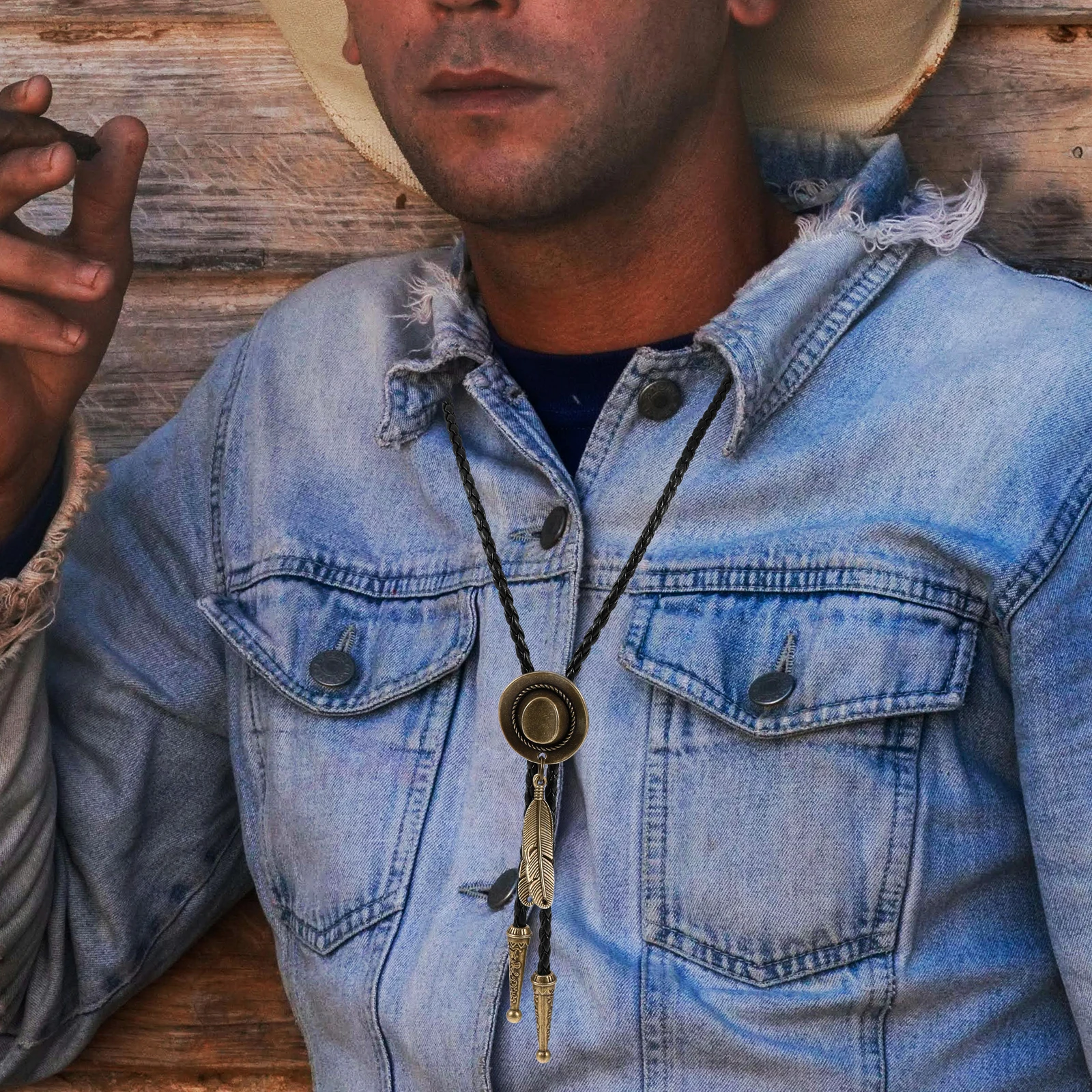 Western Hat Necklace Bolo Tie Pendant for Men Adjustable Tie Vintage Style Decorative Mens Bolero Hat Accessory
Western Hat Necklace Bolo Tie Pendant for Men Adjustable Tie Vintage Style Decorative Mens Bolero Hat Accessory