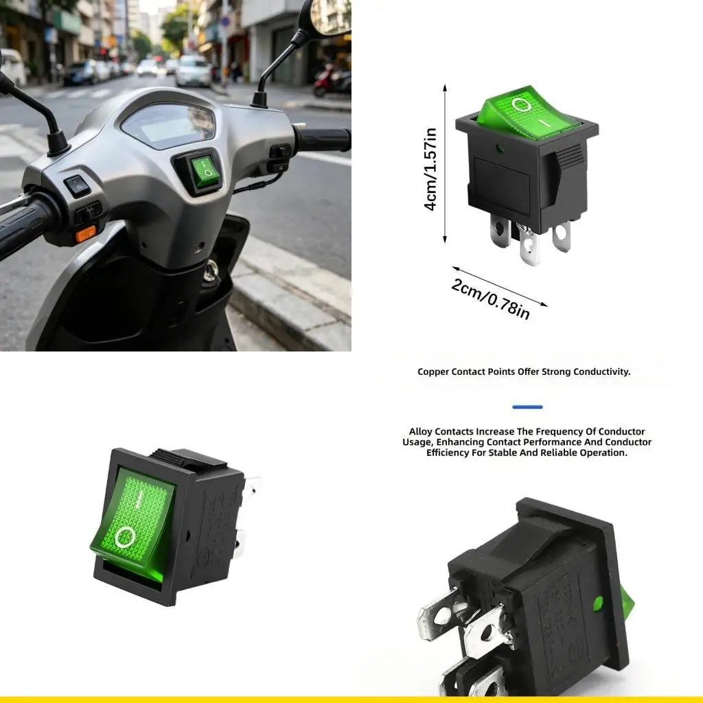 SZCH 6A 250V AC 4 Terminal On Off Switches with Green Light ABS for Marine Equipment
SZCH 6A 250V AC 4 Terminal On Off Switches with Green Light ABS for Marine Equipment