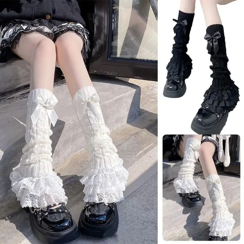Japanese Women Knitted Leg Warmer Bow Tiered Ruffled Socks Girl Lace Lolita Socks Calf T-shaped Lace Leg Horn Warmers Women
Japanese Women Knitted Leg Warmer Bow Tiered Ruffled Socks Girl Lace Lolita Socks Calf T-shaped Lace Leg Horn Warmers Women