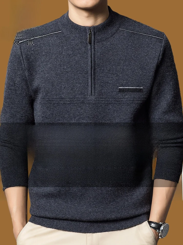 Kangaroo Men's Thiened Knitted Sweater f High Collar Zipper Casual Faionable Base irt Winter Warm Leisure Wear
Kangaroo Men's Thiened Knitted Sweater f High Collar Zipper Casual Faionable Base irt Winter Warm Leisure Wear