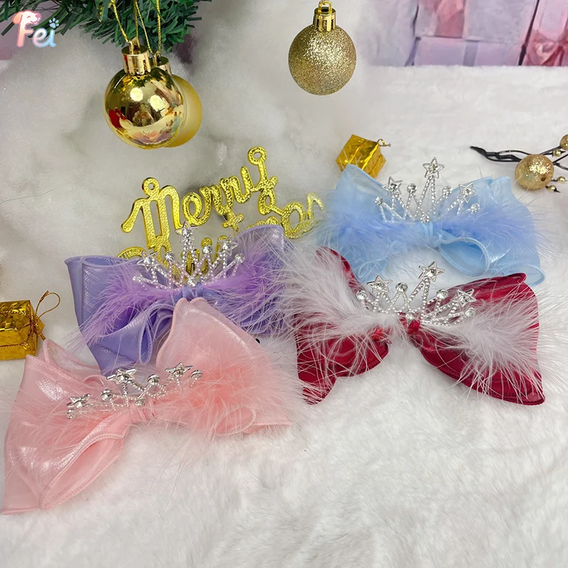 Charming Feather Crown Hair Clip for Pets, Deluxe Dog Accessories for Bichon, Poodle, Teddy, and Cats, Fancy Headwear 
Charming Feather Crown Hair Clip for Pets, Deluxe Dog Accessories for Bichon, Poodle, Teddy, and Cats, Fancy Headwear