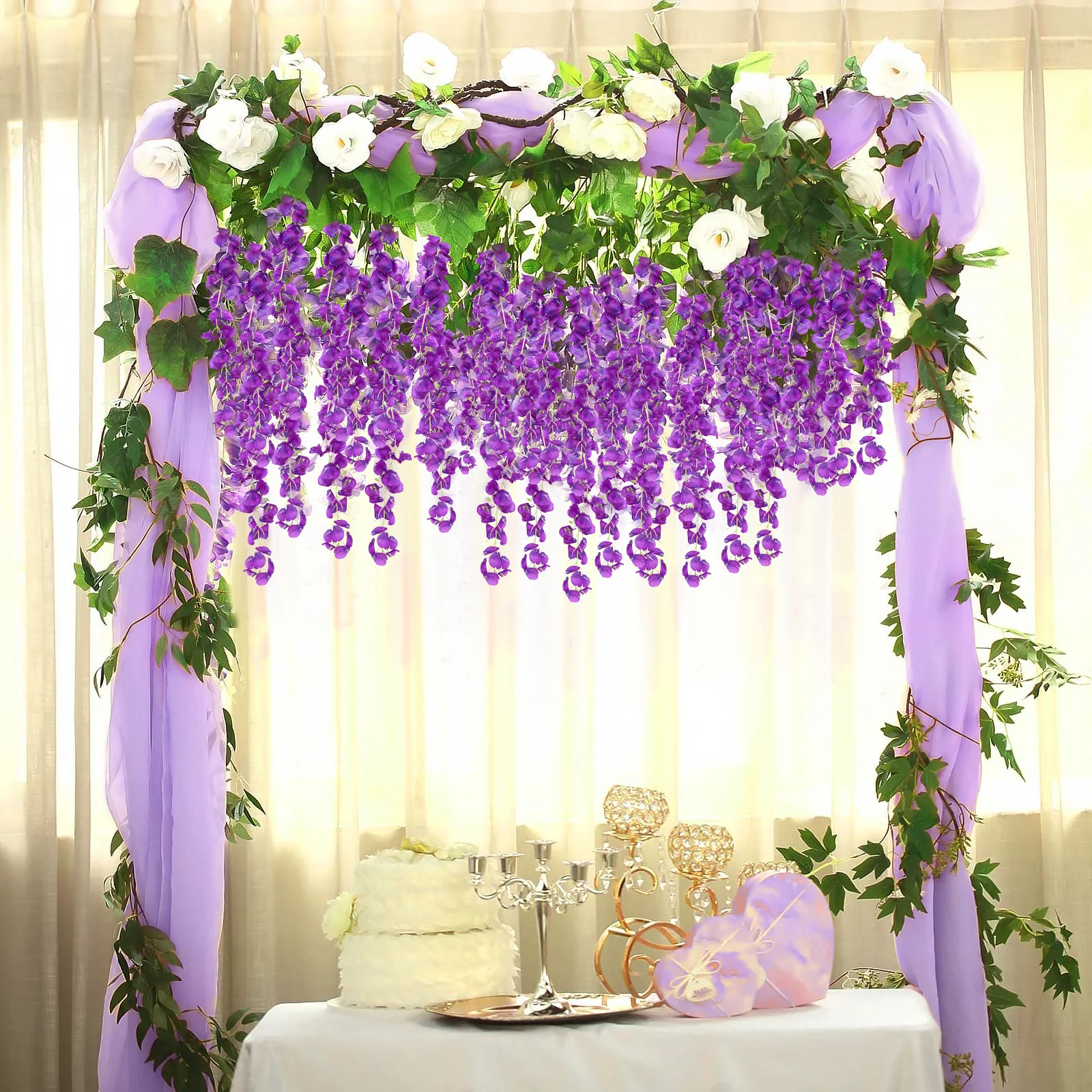 12Pcs Wisteria Hanging Artificial Flowers Realistic Fake Flowers for Wedding Wall Hanging Decor Flower Vines Home Party Outdoor
12Pcs Wisteria Hanging Artificial Flowers Realistic Fake Flowers for Wedding Wall Hanging Decor Flower Vines Home Party Outdoor