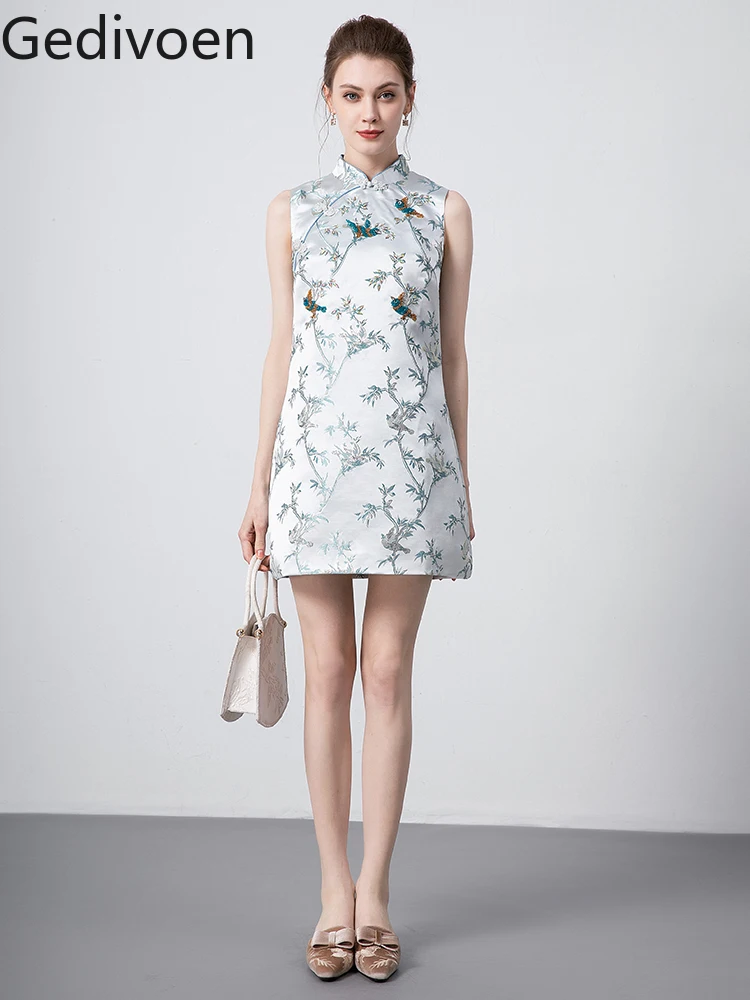 Gedivoen Fashion Designer Summer Women's Dresses Print Embroidery High Quality POLYESTER Elegant Office Lady Dress
Gedivoen Fashion Designer Summer Women's Dresses Print Embroidery High Quality POLYESTER Elegant Office Lady Dress
