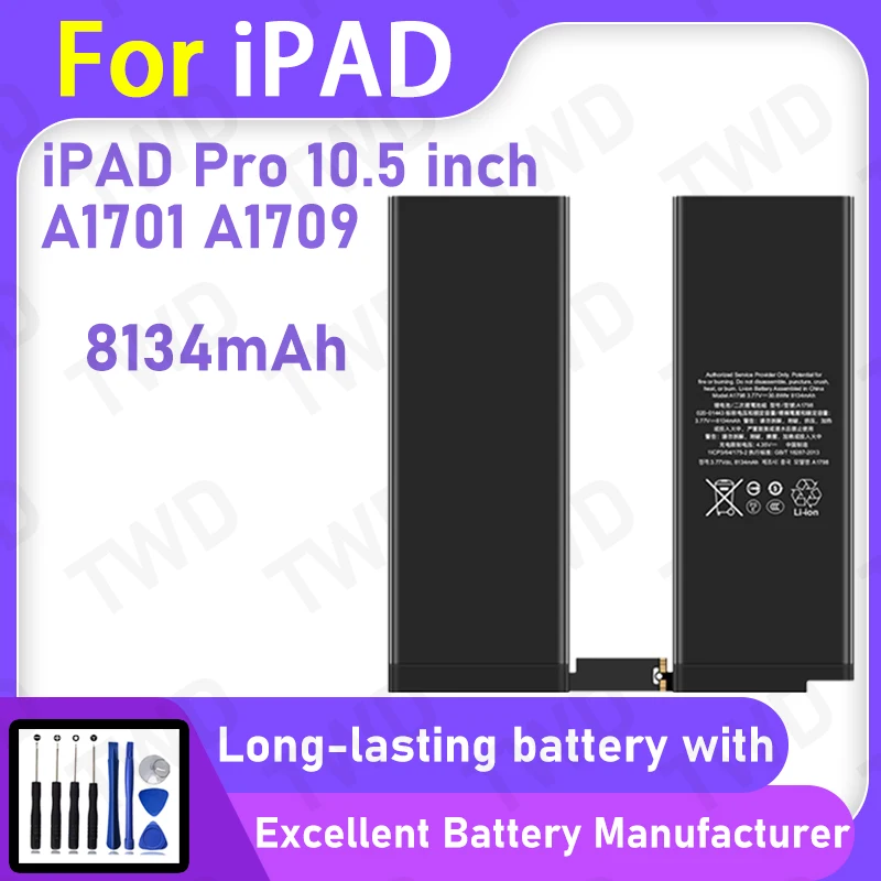 High Quality 8134mAh Battery For Apple iPad Pro 10.5 A1701 A1709 Long Lasting Power +Free Tools
High Quality 8134mAh Battery For Apple iPad Pro 10.5 A1701 A1709 Long Lasting Power +Free Tools