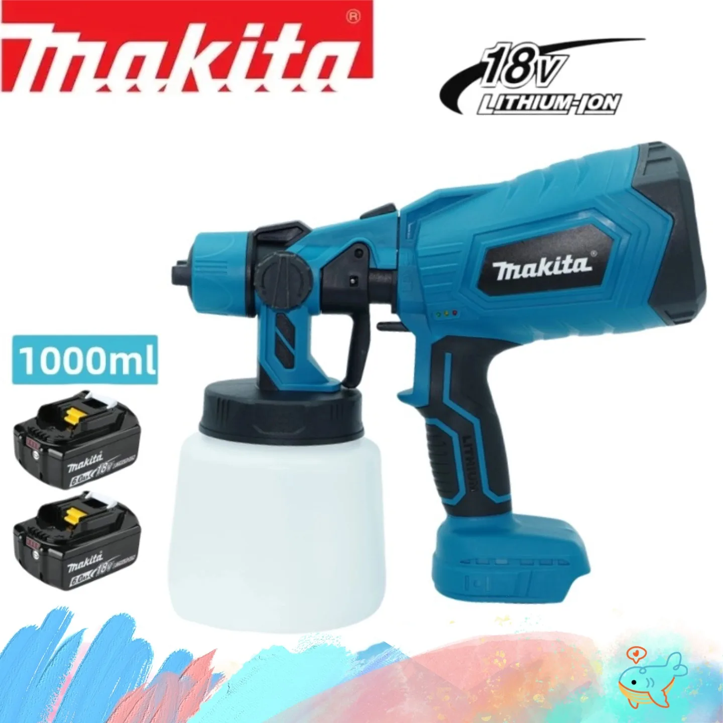 Makita Electric Paint Spray Gun For BL1860 18V Battery 1L Cordless Portable Paint Sprayer Set Auto Furniture Spray Painting Tool
Makita Electric Paint Spray Gun For BL1860 18V Battery 1L Cordless Portable Paint Sprayer Set Auto Furniture Spray Painting Tool
