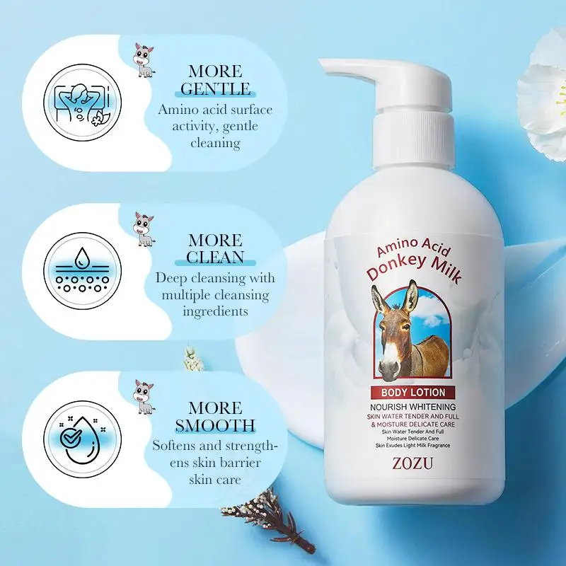 ZOZU Amino Acid Donkey Milk Лосьон для тела Крем для тонания тела Отбеливающий лосьон для тела Натуральный отбеливающий увлажняющий крем для тела
ZOZU Amino Acid Donkey Milk Лосьон для тела Крем для тонания тела Отбеливающий лосьон для тела Натуральный отбеливающий увлажняющий крем для тела