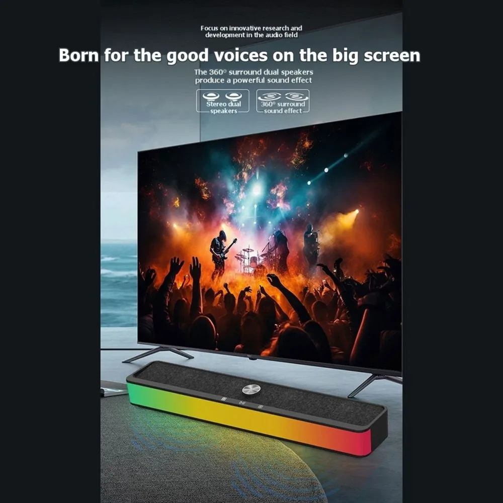 useful RGB TV Soundbar Bluetooth Speaker 360° Surround Home Theater Audio System HiFi Stereo Speakers for TV PC Music Playback
useful RGB TV Soundbar Bluetooth Speaker 360° Surround Home Theater Audio System HiFi Stereo Speakers for TV PC Music Playback