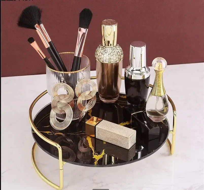 Marble Glass Metal Tray Round Storage Tray Bedroom Desktop Cosmetic Jewelry Organizer Home Living Room Decoration Storage Tool
Marble Glass Metal Tray Round Storage Tray Bedroom Desktop Cosmetic Jewelry Organizer Home Living Room Decoration Storage Tool