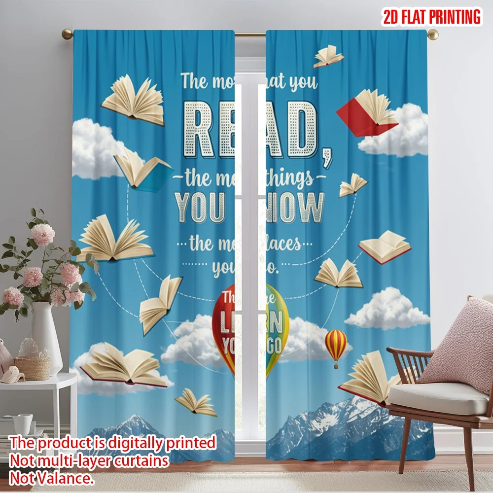2pcs 2D flat printing Window Curtains The More You Read Fabric Without Electricity Family Party for Indoor Celebrations Room
2pcs 2D flat printing Window Curtains The More You Read Fabric Without Electricity Family Party for Indoor Celebrations Room