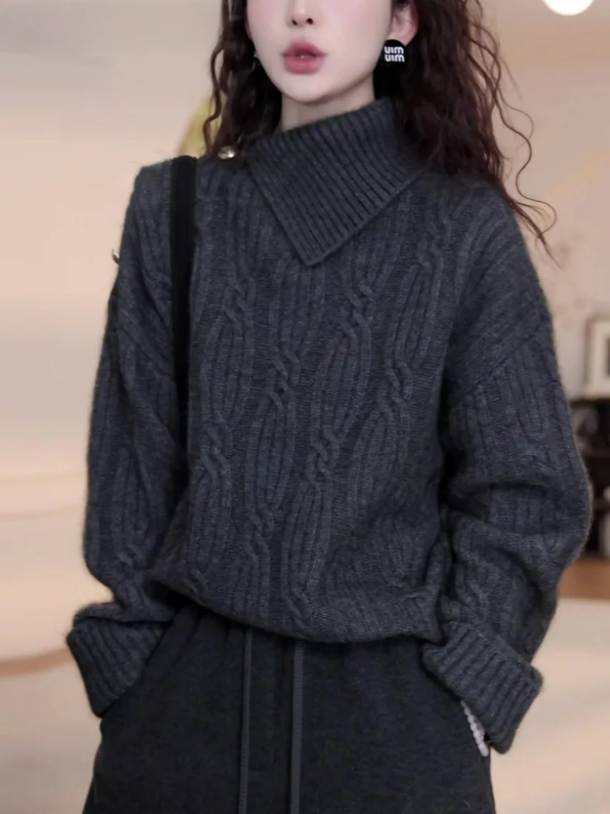 La Chapelle ey Draped Knitwear Women's Base Layer Asymmetrical Slant Lapel Spring Autumn Winter Heavyweight Comfortable
La Chapelle ey Draped Knitwear Women's Base Layer Asymmetrical Slant Lapel Spring Autumn Winter Heavyweight Comfortable