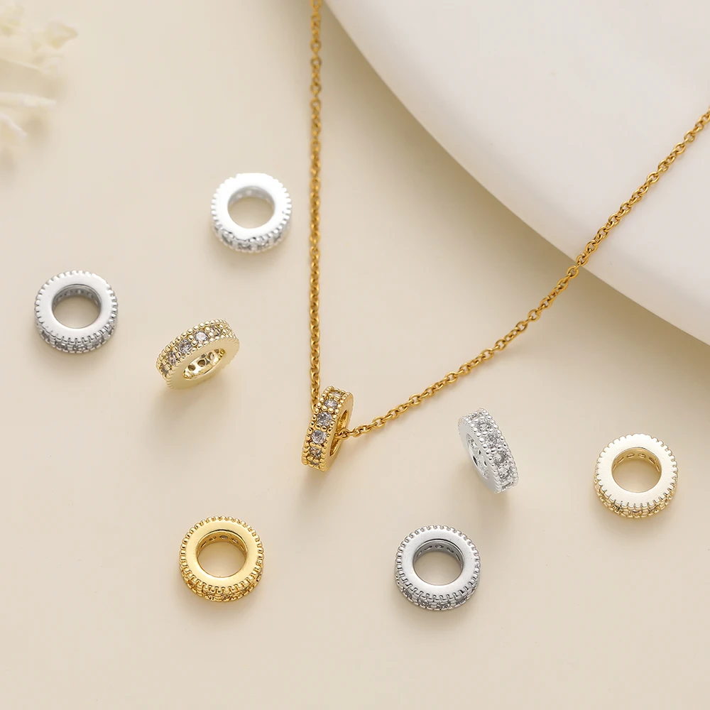 5Pcs 6/8mm 14/18K Gold Color Plated Round Shape Spacer Beads with Zircon for Handmade DIY Earrings Jewelry Making Accessories
5Pcs 6/8mm 14/18K Gold Color Plated Round Shape Spacer Beads with Zircon for Handmade DIY Earrings Jewelry Making Accessories