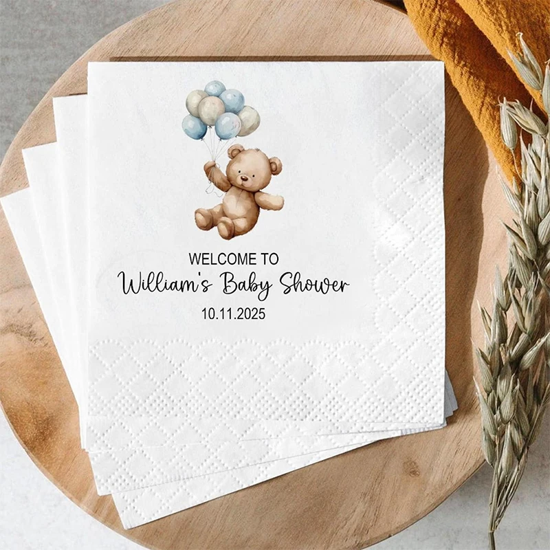 Custom Balloon Teddy Bear Baby Shower Napkins Personalized Baby Shower Cocktail Napkins
Custom Balloon Teddy Bear Baby Shower Napkins Personalized Baby Shower Cocktail Napkins