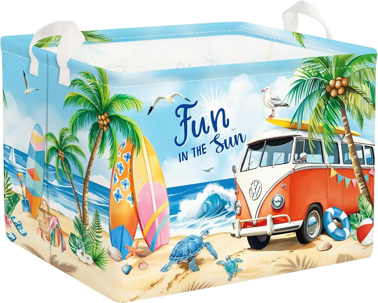 Blue Beach Storage Basket 40x30x30 cm - Tropical Tree, Surfing, Camping, Pool, Seaside Towel Blanket Clothes Toy Bin
Blue Beach Storage Basket 40x30x30 cm - Tropical Tree, Surfing, Camping, Pool, Seaside Towel Blanket Clothes Toy Bin
