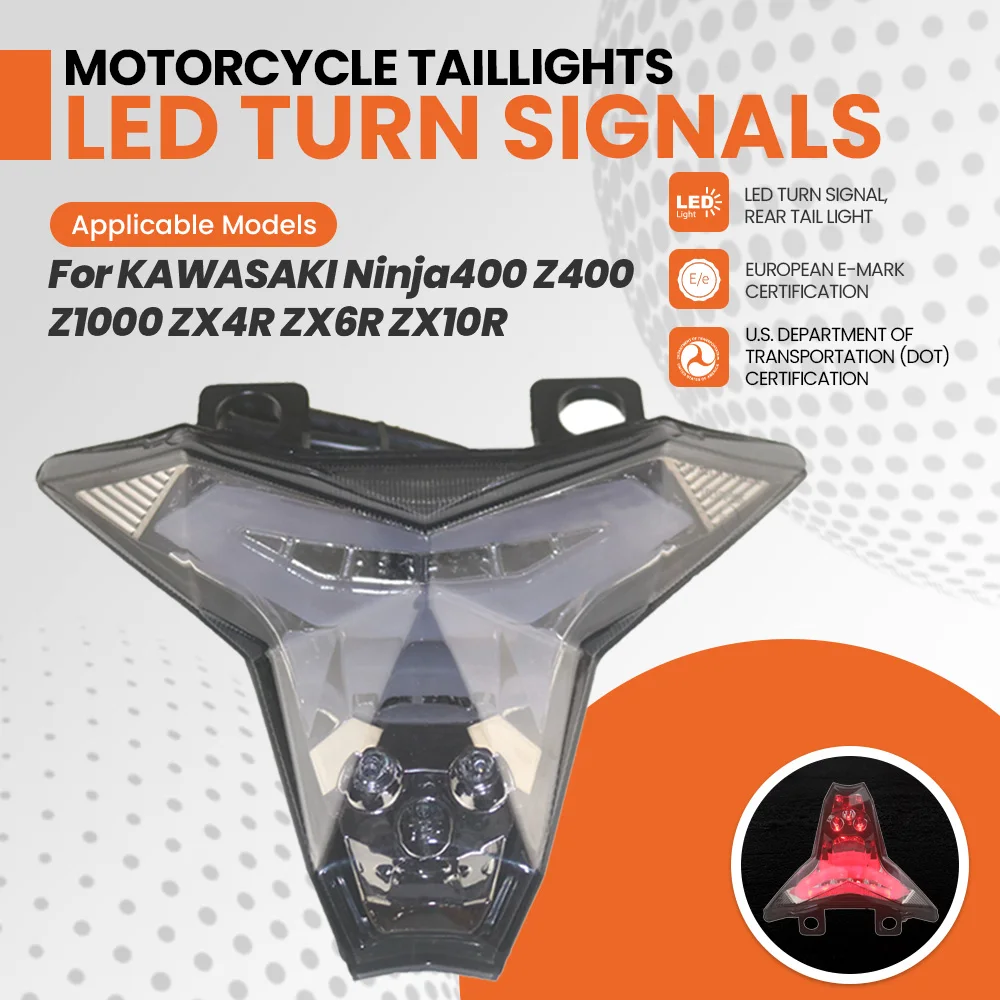 Мотоциклетный светодиодный указатель поворота, задний фонарь E-Mark для KAWASAKI Ninja400 Z400 Z1000 ZX4R ZX6R ZX10R
Мотоциклетный светодиодный указатель поворота, задний фонарь E-Mark для KAWASAKI Ninja400 Z400 Z1000 ZX4R ZX6R ZX10R