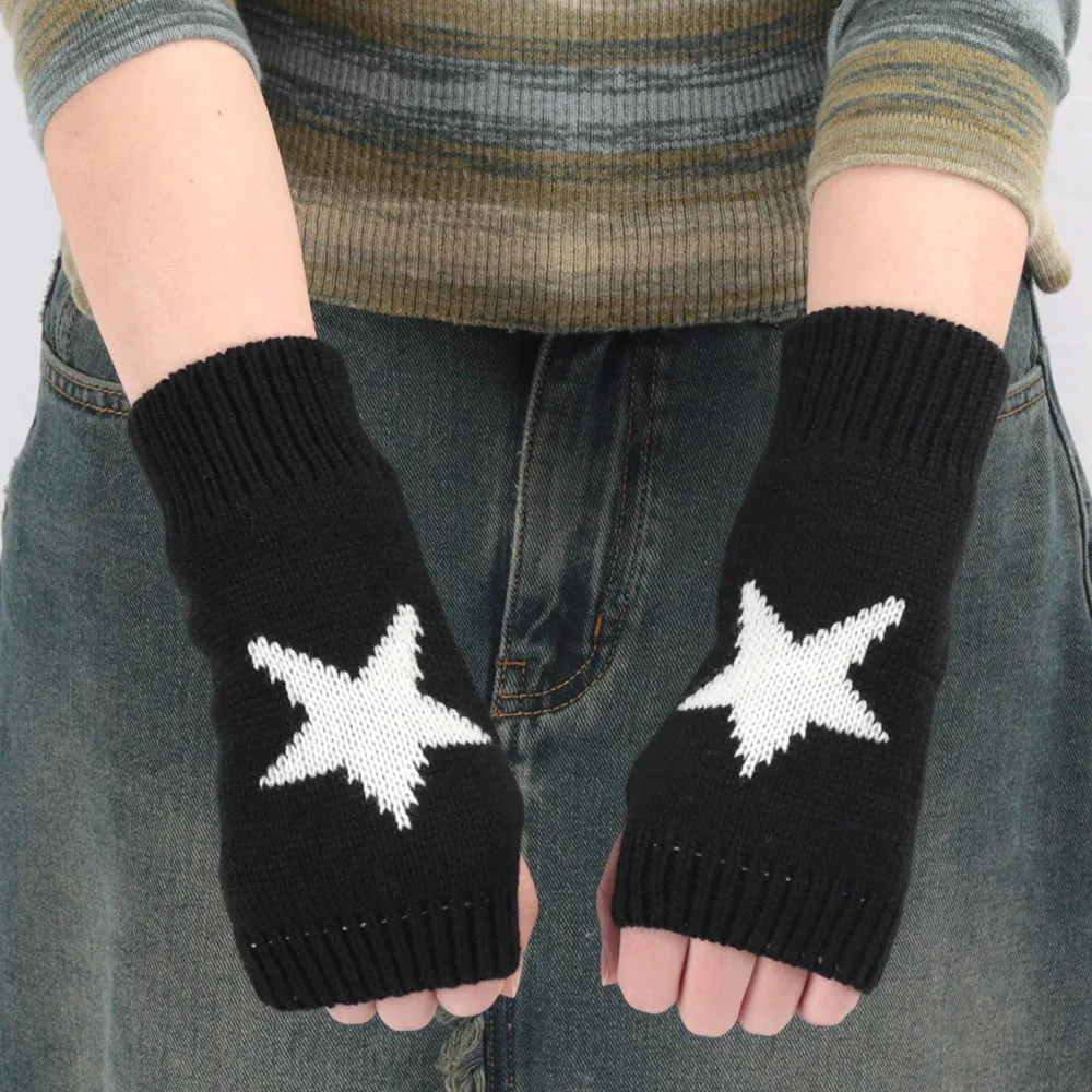 Winter Knitted Woolen Gloves Y2K Women's Half Finger Gloves Knitting Fingerless Arm Gloves Five Pointed Star Writing Guantes
Winter Knitted Woolen Gloves Y2K Women's Half Finger Gloves Knitting Fingerless Arm Gloves Five Pointed Star Writing Guantes